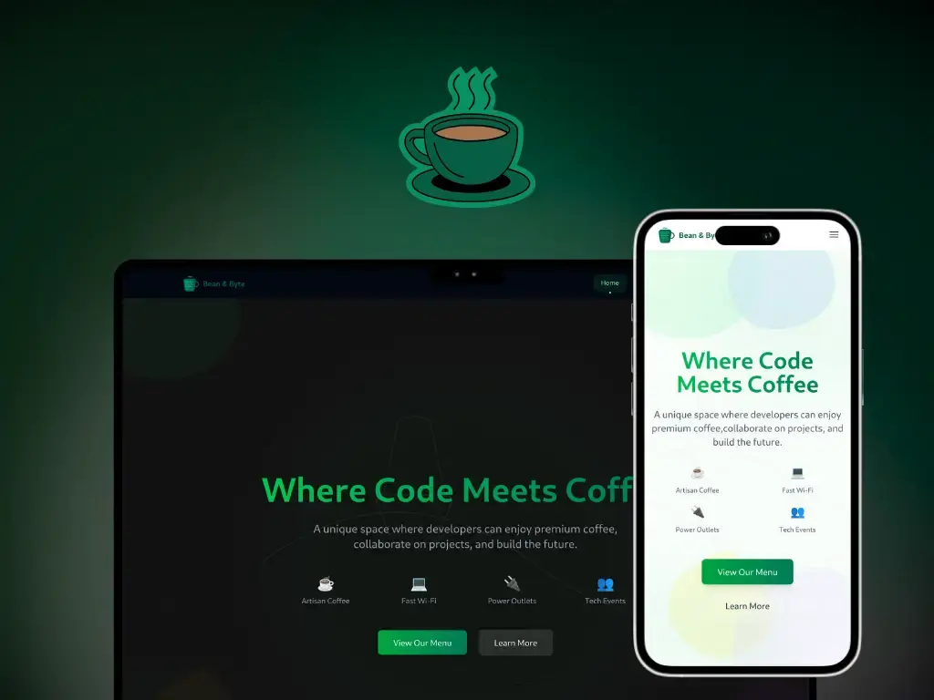 Bean & Byte – موقع مقهى مخصص للمطورين