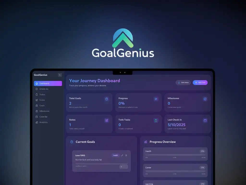 GoalGenius – تطبيق مفتوح المصدر لتتبع الأهداف