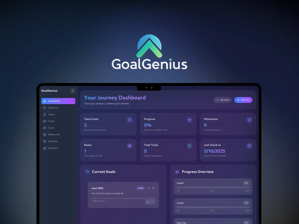GoalGenius – Application open-source de suivi d’objectifs